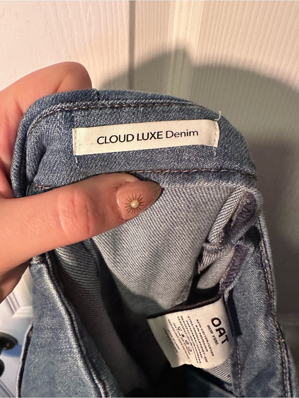 OAT Cloudlux Wide Leg Blue Denim Jeans - Classic Women's Style - Picture 4 of 5